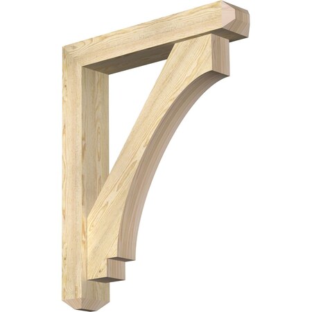 Ekena Millwork Imperial Craftsman Rough Sawn Bracket w/ Offset Brace, Douglas Fir, 6"W x 32"D x 40"H BKT0604X32X40IMP04RDF